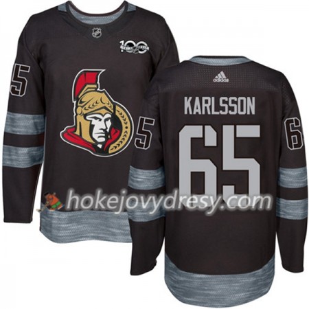 Pánské Hokejový Dres Ottawa Senators Erik Karlsson 65 1917-2017 100th Anniversary Adidas Černá Authentic